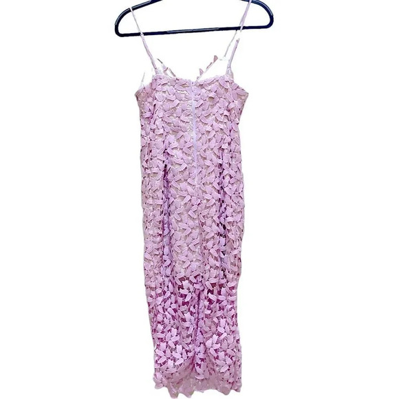 BARDOT Flora Lace Overlay Midi Dress Pink Size 4 - Picture 4 of 8